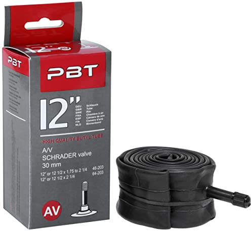 pbt Schlauch 12 Zoll Autoventil für Kinderfahrrad Fahrrad - AV Fahrradschlauch Schrader-Ventil (12 Zoll; ETRTO: 46-203, 64-203)