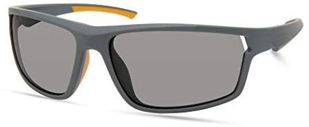Timberland TBA9271 Herren Sonnenbrille, Casual Sonnenbrille in Leichtem Design, Rechteckige Linsenform, Rauchgrau polarisierte Gläser, Grau