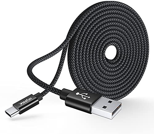 CLEEFUN Cable USB C 5M Largo, Cable USB a USB C Carga Rapide para iPhone 16e/16 15 Pro Max, para Mando PS5, Samsung Galaxy S25 S24 S23 Ultra A16 A56 A26