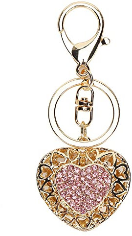 Pssopp Herz Schlüsselanhänger Modische Schlüsselanhänger Geldbörse Tasche Telefon Charm Anhänger Metall Schlüsselanhänger für Mama Freundin Schwester