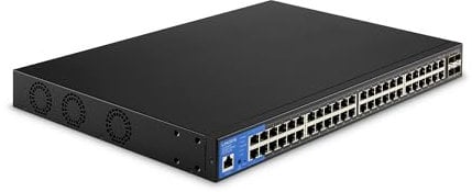 Linksys Switch Réseau Gigabit Poe+ à 48 Ports Lgs352Mpc-Eu (740 W Avec Emplacements pour 4 Ports 10 G Uplink Sfp+, ethernet Manageable Intelligent Avec Boîtier Métallique, Bureau Ou Mur)