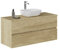 Baikal Mueble de Baño Onyx. Mueble MONTADO, Mueble 2 cajones. Mueble Baño con Lavabo. Mueble Suspendido. Armario de Pared. Lavabo Cerámico. 120cm Nature.