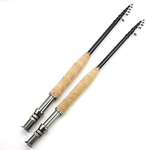 Nouveau 2.1m 2.4m 2.7m 3.0m Canne à pêche télescopique Canne de pêche Portable Fibre de Carbone Ultra légère Action Mouche Mouche Canne de pêche Cork poignée pêche Truite Tige réglage Mouche ZYHWY