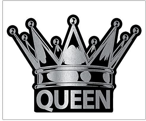 Biomar Labs® 1 x Aufkleber Autoaufkleber Sticker Silber Krone Queen Auto Motorrad Helm Fenster Laptop B 95