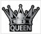 Biomar Labs® 1 x Aufkleber Autoaufkleber Sticker Silber Krone Queen Auto Motorrad Helm Fenster Laptop B 95