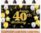 POPOYU Banner 40 Geburtstag Frau XXL,40. Geburtstag Banner Gold Schwarz,Geburtstagsplakat 40 Jahre,40. Geburtstag.Mann Banner&Groß,Deko 40Geburtstag Banner.für Männer Frauen Geburtstagsfeier