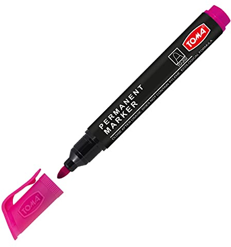 Permanent Pen - Permanent Marker - Waterproof, Can be used on Various Surfaces - Safe for Health and Environment - Fibre Tip 2.0 mm (Pink, Pack of 1)