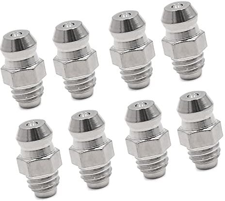 A ABSOPRO Ugello Testina Ingrassatore M6 x 1 Grasso Raccordo Assortimento Ingrassatori Filettatura Grasso Zerk (Set da 8)