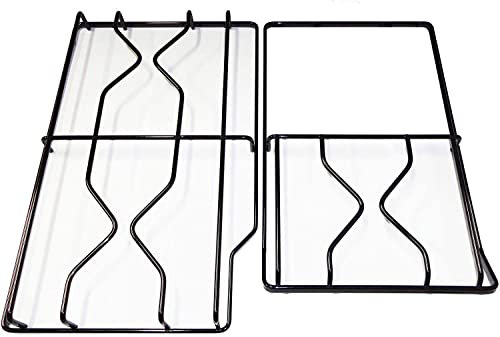 G GRIMALDI -Ariston- Kit 2 griglie 448 x 283 mm. + 409 x 258 mm. in ferro smaltato lucido nero per cucina piano cottura 3 fuochi + piastra elettrica - -P0257/KIT-