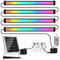 MEIHUA Solar RGB Strahler Wallwasher Farbig 10 Farbe 30 Modi Timer 2 Helligkeit Solar Gartenleuchte Bunt 6000mAh IP66 Wasserdicht Solarlampen für Außen Farbewechsel Garten Party DJ Karneval, 4 in 1