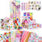 Hianjoo Geburtstag Geschenkpapier Bunt Set 6 Blatt, Gefaltet Geschenkpapier mit Geschenkanhänger und Bänder, Craftpapier Geschenkverpackung Papier für Valentinstag/Hochzeit/Muttertag, 70 x 50 CM