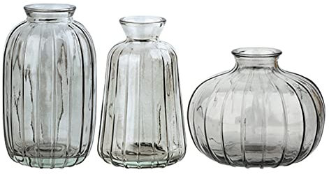 3 x Hydrokultur-Pflanzenvase, Glasvase, herzförmige Glasvase, Pflanzenblumentopf, Keramik-Blumentopf, Kunststoff-Blumentopf für Zimmerpflanzen, grau