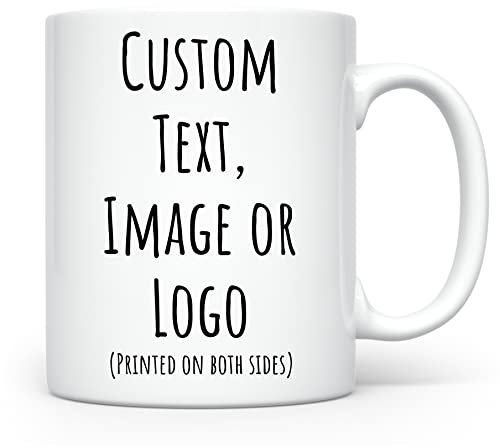 HomeBee Taza de café personalizada | Texto personalizado con foto y logotipo | Taza de té personalizada de 11 onzas para hombres y mujeres | Idea de regalo única - Diseño de taza personalizada con