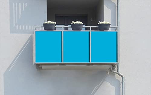 Wallario Balkonverkleidung, Sichtschutz, Windschutz, Meterware nach Maß mit vormontierten Ösen - Motiv Hellblau (Grundpreis: 29,95Eur/m)