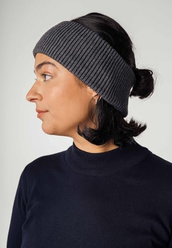 MELA - Stirnband KIRON | Nachhaltig mit Fairtrade Cotton, GOTS & Grüner Knopf Zertifizierung, Farbe:anthrazit melange, Größe:onesize