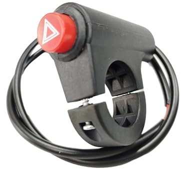 Generic Interruptor de advertencia de emergencia para manillar de motocicleta, 7/8 pulgadas, para motos, bicicletas, ATV