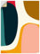 ARTland Wanddeko Wandtattoo selbstklebende Vinylfolie 30x40 cm Abstrakt Design Farbe Retro 70er Jahre Minimalismus U4WU