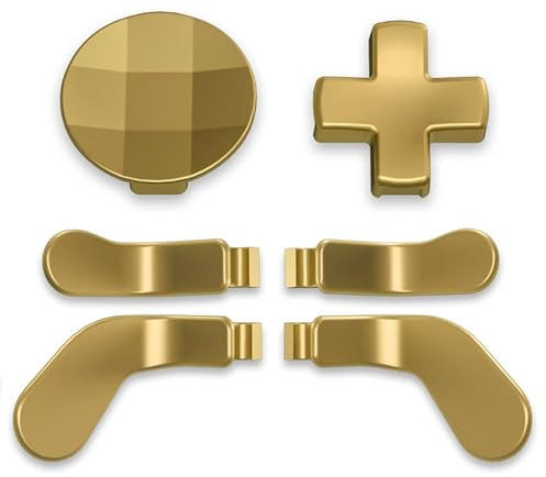eXtremeRate 6 Pcs Metall D-Pads & Back Paddles Set für Xbox One Elite Controller, Swap Steuerkreuz&Trigger Tasten Knöpfe Ersatzteile für Xbox Elite Series 2/Series 2-Core Controller-Hero Gold