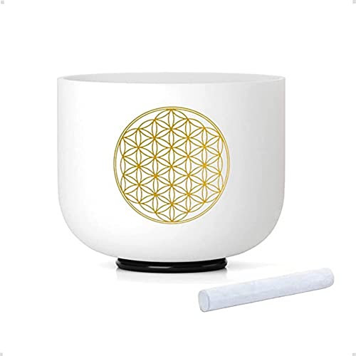 Simpls 528HZ C Note Bowl 8 Of Life Crystal Singing Bowl Quartz Sand Crystal Singing Bowl