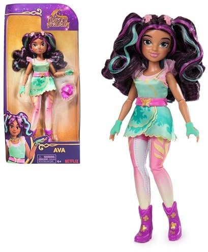 Unicorn Academy Ankleidepuppe Ava - die Originalpuppe zur beliebten Netflix-Serie, 24 cm groß und mit 7 Accessoires für fantasievolles Rollenspiel, für Kinder ab 4 Jahren