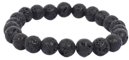 Joyas Minerales Lava-Armband – 100% echte Natursteine | Bequem & elegant | Elastische koreanische Schnur | Inkl. Geschenkbox (Lava, 8mm)