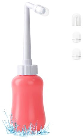 Portable Travel Bidet for Postpartum Perineal Care, Portable Travel Bidet 380ml, Essentials for Birth Tears,Hemorrhoid Treatment,New Baby,Pain (Pink)