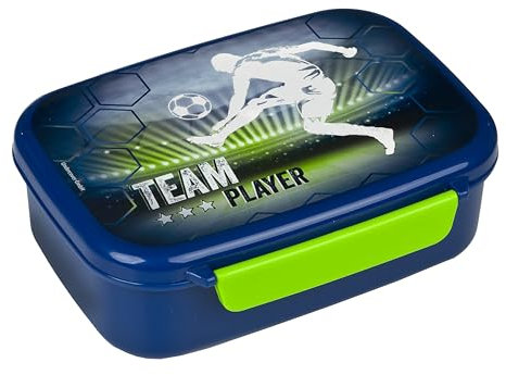 Scooli - Team Player Brotzeitdose - Mit herausnehmbarem Einsatz - Kindergarten Brotdose - Sandwichbox Schule - Brotzeitdose aus Kunststoff BPA frei
