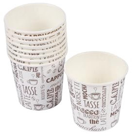 Homéa Réception, Set de 50 Gobelets Expresso en Carton 12Cl Blanc Imprime