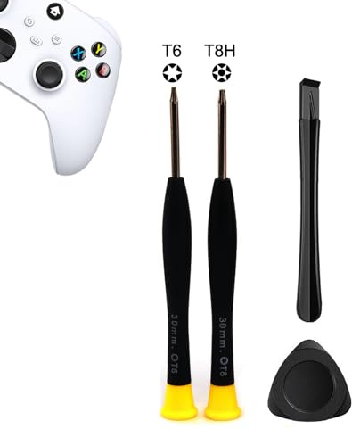 Cleaning Repair Tool Kit for Xbox One, Elite 1, Elite 2, 360, One S, Series S/X Controller with Paddles, Torx Security Screwdriver Set T6 T8H, Plastic Safe Pry Bar, Triangle Paddle, Spare Part(Xbox-4)