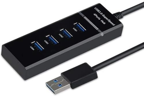 USB 3.0 Hub, 4 Ports, 30 cm Kabel (Schwarz)