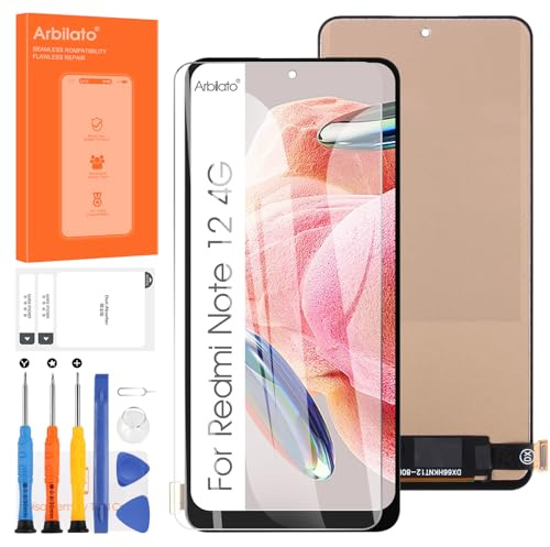 Arbilato - Pantalla LCD para Xiaomi Redmi Note 12 4G | Completo táctil LCD pantalla Asamblea, con reparación Kit,67, negro