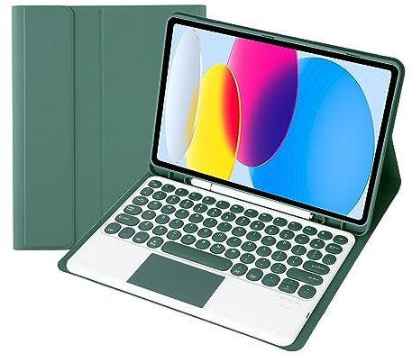 Keyboard Case for iPad 6th / 5th Generation 9.7 inch (2018/2017), Air 2 & 1 (2014/2013),Bluetooth Keyboard with Touchpad, Pencil Holder,Deep Green