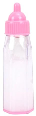 My beautiful dollsroom 555-0008 Puppen-Milchflasche, Flasche Sieht voll aus wenn sie aufrecht Steht und leer wenn sie verkehrt herum gehalten Wird, Fläschchen Pink, für Kinder ab 18 Monaten