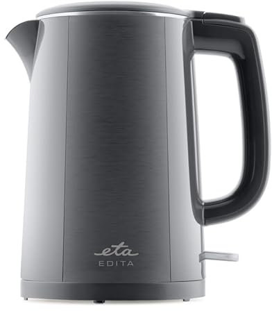 ETA Doppelwandiger Wasserkocher EDITA I 2.200 W I 1,5 l I LED-Anzeige I KEEP WARM Funktion I STRIX-Mittelanschluss I Innenliegende Wasserstandsanzeige