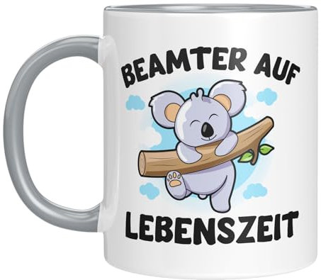 Lustige Tasse | Beamter auf Lebenszeit | Geschenkidee für Beamte | Kaffeetasse mit Koala-Motiv