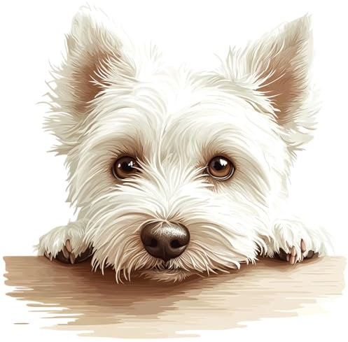 x4 Dog Stickers for Wall Decor, Covering Marks, Hardwearing Waterproof Mugs & Phone, Car Bumpers, Shower & Tile, Toilets, Laptop & More Vinyl Decals, (Shark02) (West Highland Terrier)