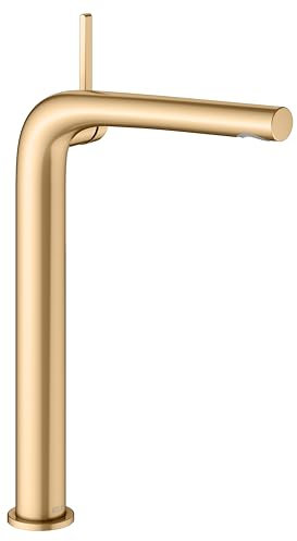 KEUCO EDITION 400 Einhebel-Waschtischmischer 290, ohne Ablaufgarnitur, Höhe 291mm, Ausladung 183mm, 51502250103, Farbe: Messing gebürstet