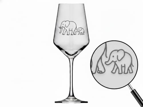 eXODA Weinglas Elefant Baby Gravur stilvolles Accessoire spülmaschinenfest | Weinglas, 350 ml, Gravur, Elefant, spülmaschinenfest, sozialverträgliche Produktion, Tischdeko, langlebig