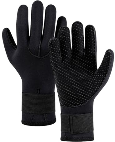 Kfwfuaee Combinaison en néoprène Gants Plongée 5 mm Surf pour hommes et femmes Thermique Antidérapant Flexible Eau Gant de natation
