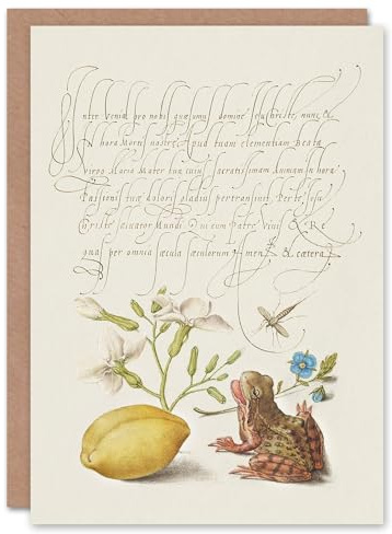 Artery8 Model Book of Calligraphy Art Card Gillyflower Almond and Frog