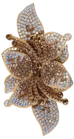 DUZEPA 2 pezzi di fermaglio per scarpe in tessuto con strass a forma di fiore stereoscopico, fibbia posteriore in metallo, fibbie staccabili per tacchi alti, accessori decorativi per scarpe