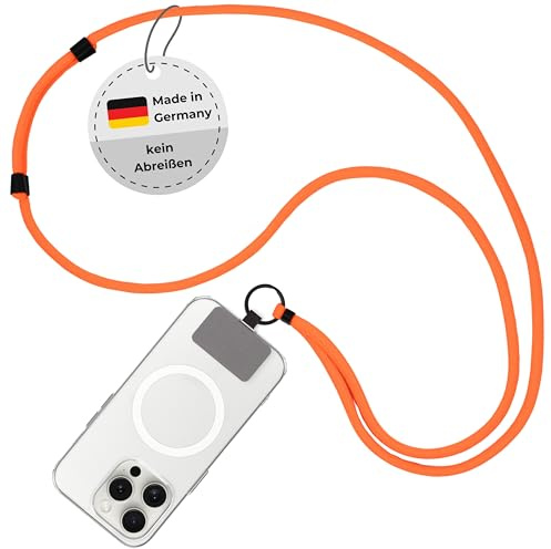 Closd Handykette, Handykordel, reißfest, absolut sicher, mit Schlüsselring, universal für jede Handyhülle, Made in Germany