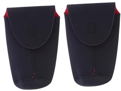 Gadpiparty 2 Stück Pack Kameraobjektivtasche aus Neopren mit Dickem Tauchmaterial Stoßfest und Schlagfest Einfach zu Tragen für Spiegelreflexkamera Linsen in Schwarz