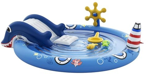 Piscina Infantil con tobogán | Juguetes hinchables y Divertidos - Colchoneta de Natación para Niños,para natación al Aire Libre en Exterior jardín Patio césped terraza Porche Parque Parque Infantil