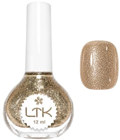 Gold Glitter Nail Polish - Sparkly Nail Polish Quick Dry - High Shine | Metallic Gold Nail Varnish No UV Needed High Density Glitter Polish For Women Manicure DIY