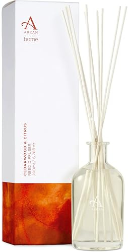 Arran Sense of Scotland Cedarwood & Citrus Reed Diffuser (200ml) Herbaceous & Uplifting with a Heart of Bay, Cedar, Patchouli & Citrus Lemon