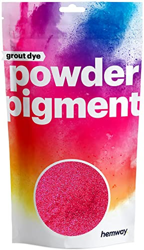 Hemway 100 g / 3.5 oz Metallic Hot Pink Premium Grout Powder | Concrete Coloured Dye Pigment | Render Mortar Powdered Brick Toner | Suitable for Bathroom & Kitchen | High Colour Saturation