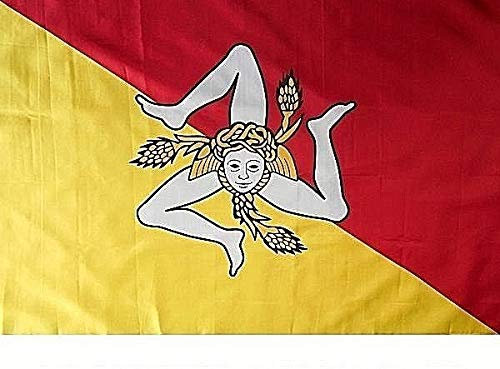 MICHELE ARDITO Bandiera Trinacria cm.150 x 90 cm. in Tessuto Lucido Flag Festa Party