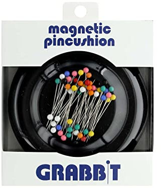 Grabbit GB-BLACK, Schwarz Magnetisches Nadelkissen, Kunststoff