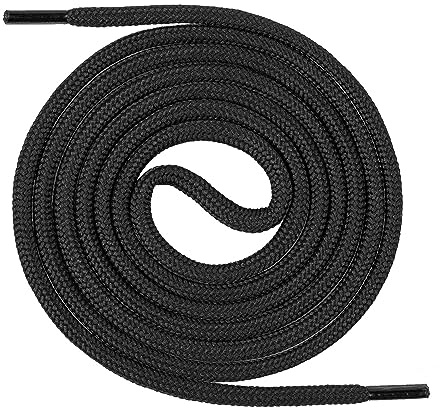 Mount Swiss lacci rotondi ø 4,5 mm – poliestere resistente per scarpe da lavoro, trekking e montagna – 1 paio – nero – 80cm